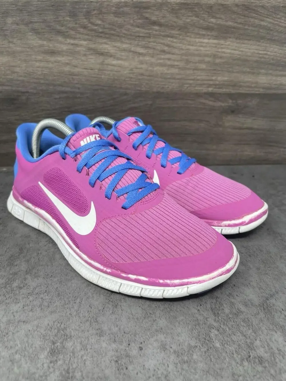 Nike Free 4.0 Running Sneakers Womens Size 9.5 Pink Blue Athletic 580406-601 - Picture 4 of 11